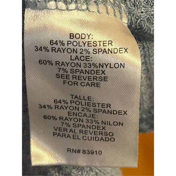 Symmetry Tunic top blue long sleeves v neck front tie waffle knit size medium (8 - Picture 5 of 6